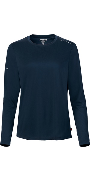 2026 Musto Mujer Evo Crew Camiseta De Manga Larga Sunblock 82445 - Navy